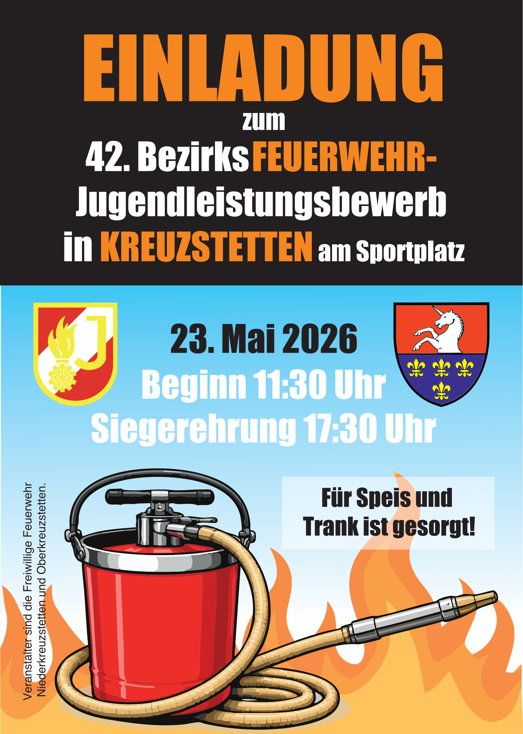 Einladung zum 42. Bezirksfeuerwehrjugendleistungsbewerb am 23. Mai 2026